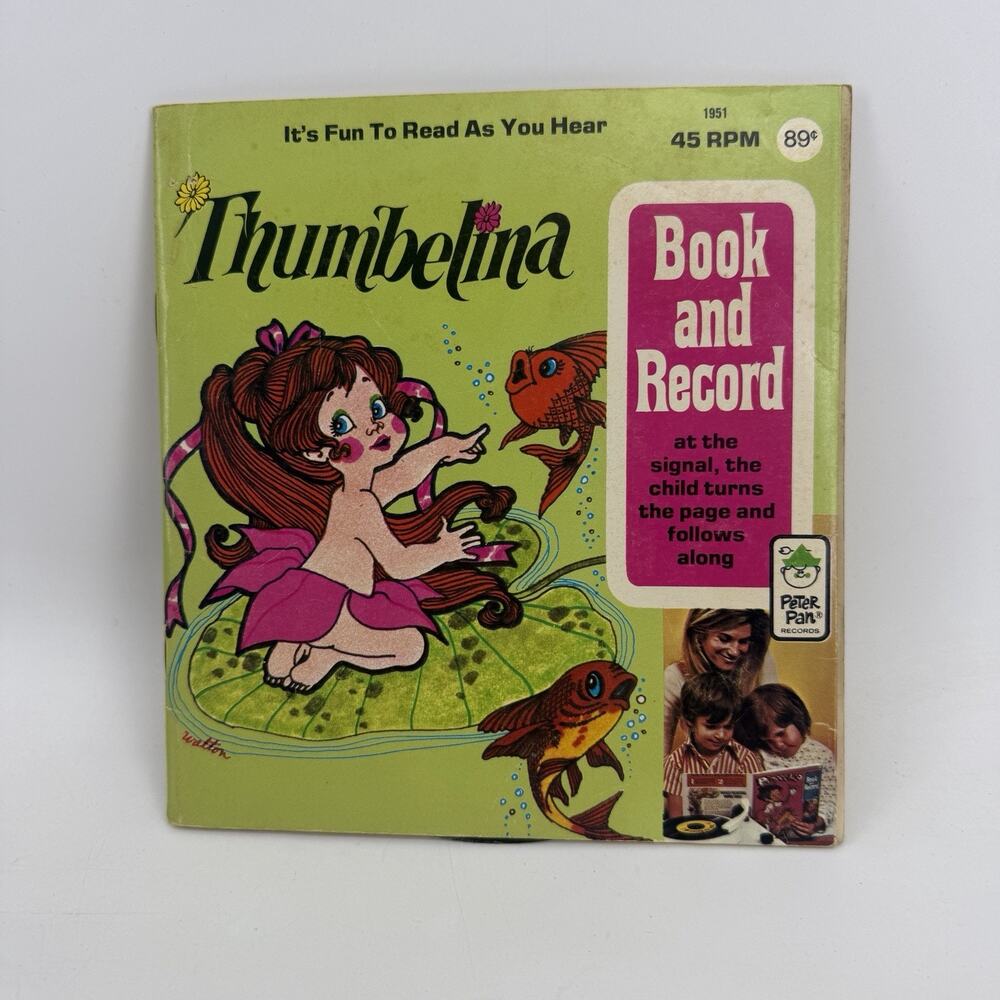 Thumbelina 7 Inch Vinyl Record and Read-Along Book childrenβs Book